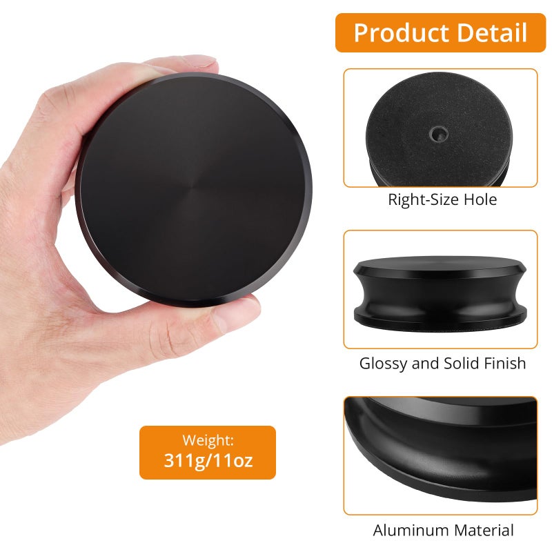 Neoteck Record Weight Stabilizer with Bubble Level 11oz Premium Aluminum Vinyl Record Stabilizer-Low Profile to Fits Under Dust Cover of Turntable Vinyl Disc LP Record Player for Vibration Balanced - Image 5